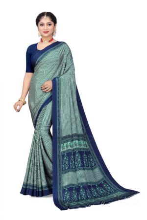 Uniform silk crepe saree