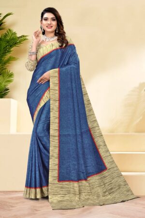 Uniform silk crepe saree