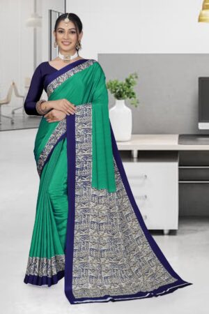 Uniform silk crepe saree