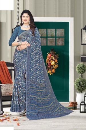 uniform silk crepe saree